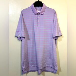 RLX Ralph Lauren Performance Polo Shirt Men’s XL Purple Striped Worn 1X